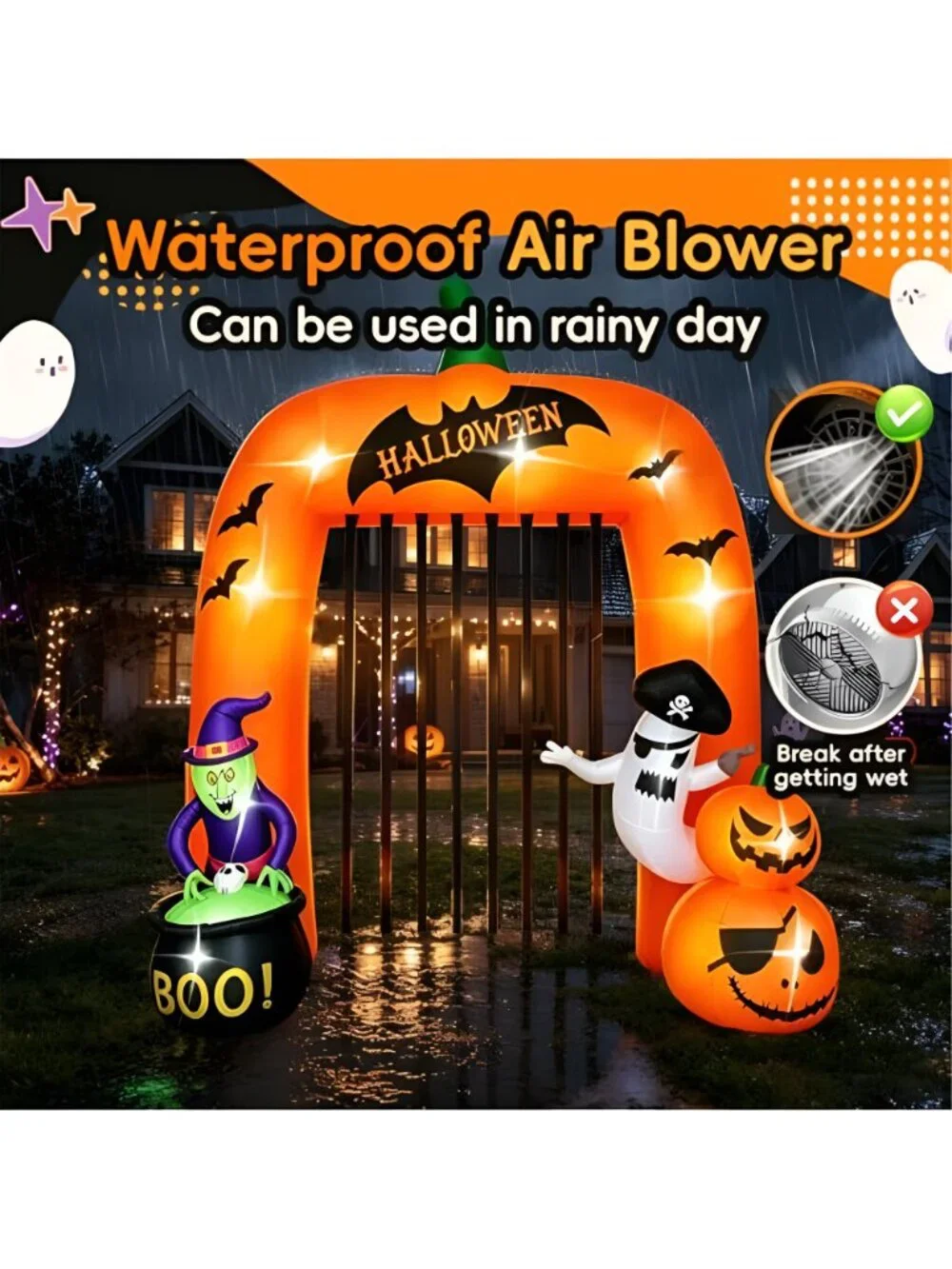 12FT Halloween Inflatable Archway Decoration for Halloween Party Outdoor